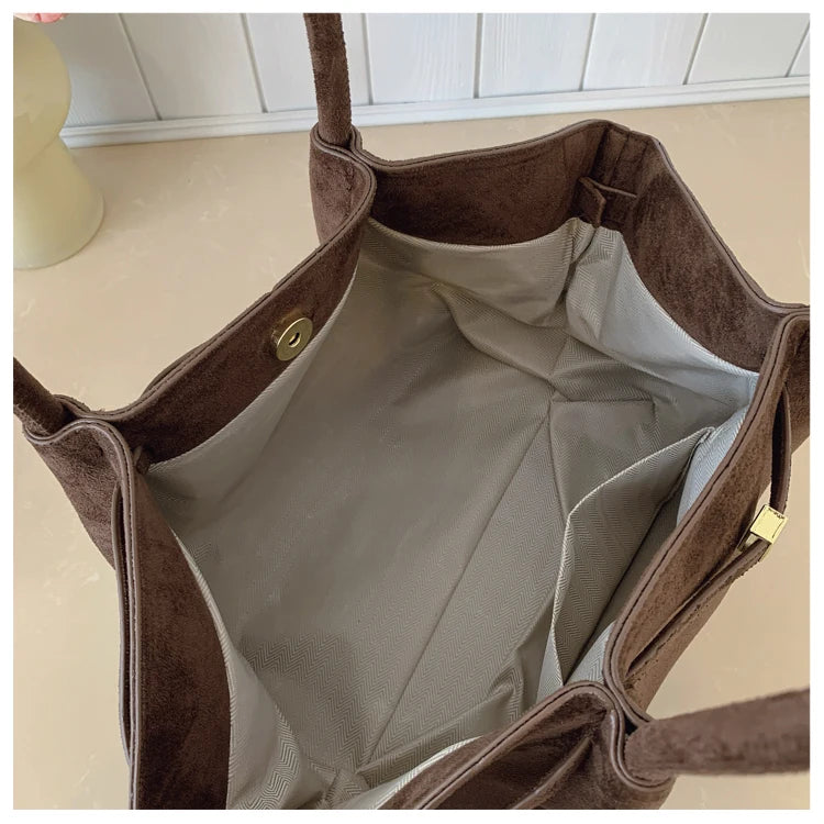 Heirloom Faux Suede Tote Bag | Shoulder Bag
