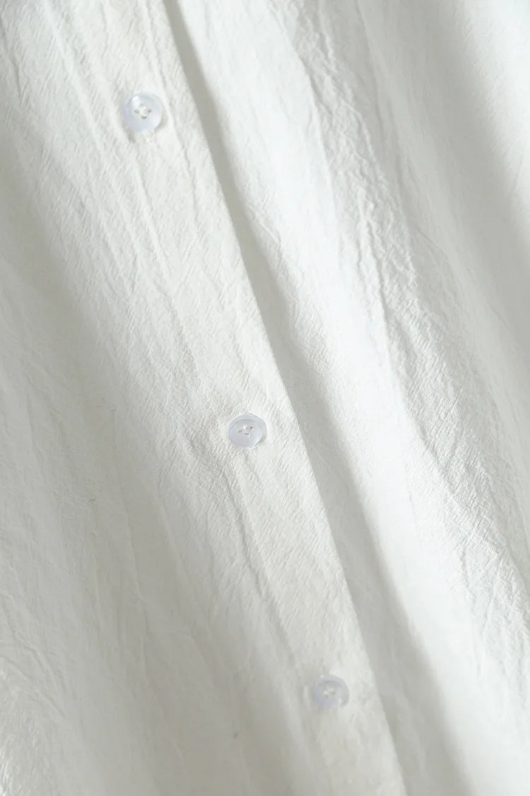 Chloe Summer Casual Oversized Shirt Dress – Cotton Linen Midi