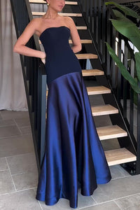 long strapless dress with flowy skirt, Tube Dress, Strapless Tube Maxi Dress, long maxi cocktail dress, gorgeous maxi gown, party dresses, party dresses for women,  cocktail attire women, long pleated maxi dress, long bodycon maxi dress, navy cocktail dress. 