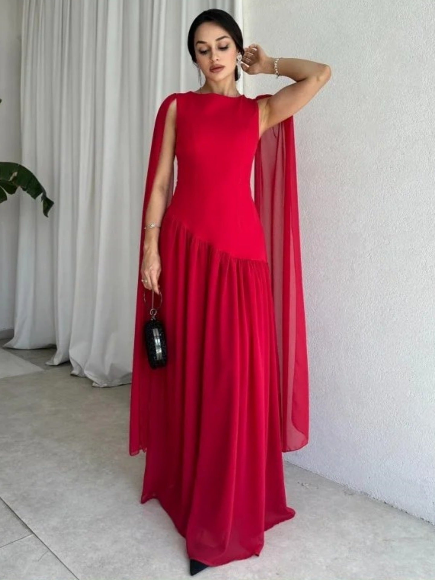 ruched long maxi dress gown, red prom dress
