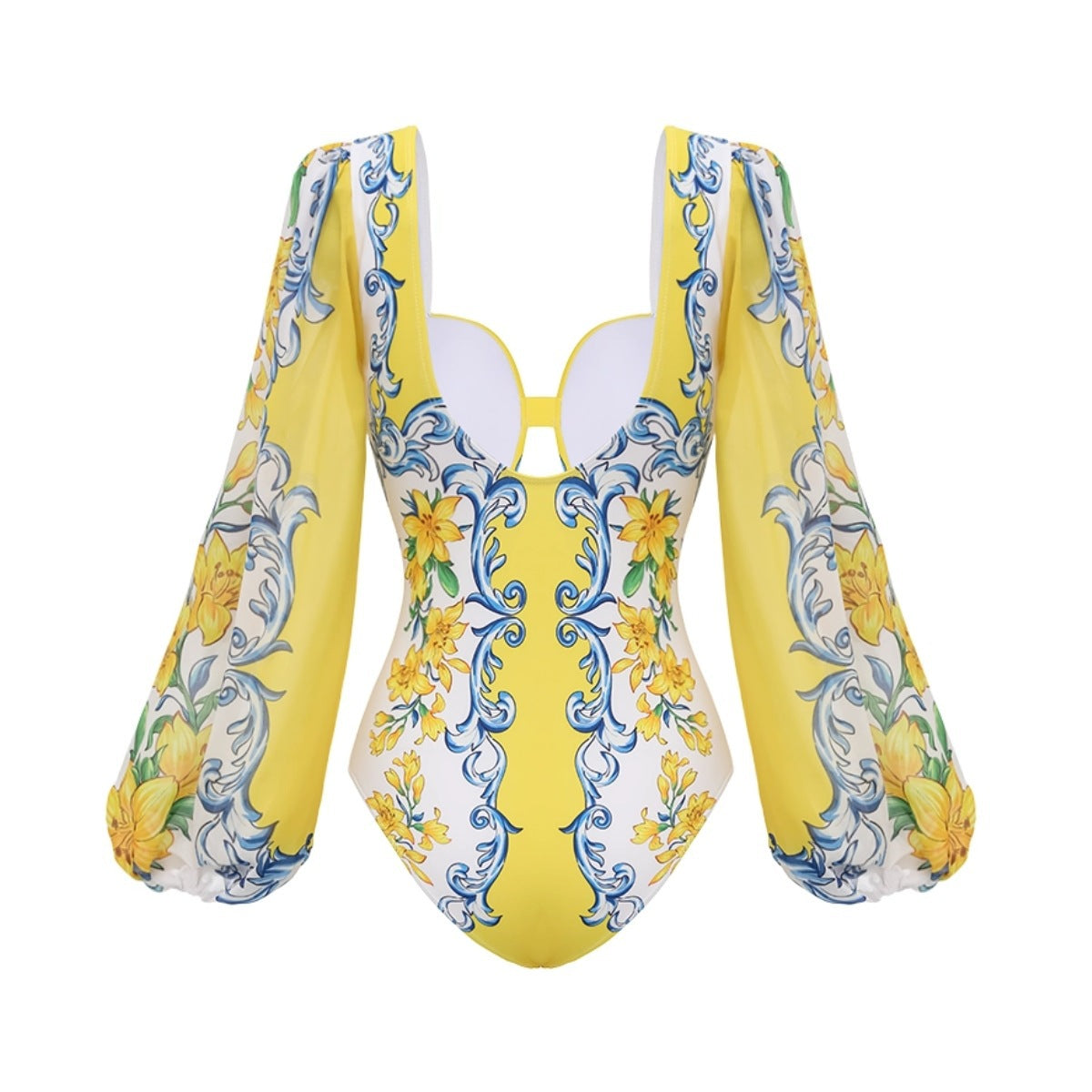 Capri Boho Print One Piece Swimsuit With Skirt Cover Up Set-Women Resort Wear Beach Outfit