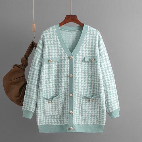 houndstooth cardigan women, oversized knit cardigan women, mint green cardigan women, pearl button cardigan, v-neck button cardigan women, fall cardigan outfit women, pastel cardigan women, old money fall outfits women.