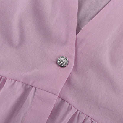 Aria Pink Cotton Matching Set | Women's Sleeveless Peplum Top & Wide-Leg Pants Co-Ord