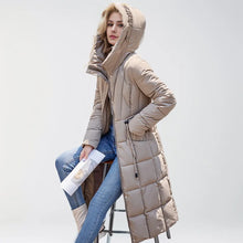 Load image into Gallery viewer, Quilted Long Puffer Parka Jacket, puffer jacket women, womens parka, quilted parka coat, parka coat, quilted coat, puffer jacket womens, parka down jacket