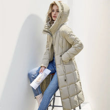 Load image into Gallery viewer, Quilted Long Puffer Parka Jacket, puffer jacket women, womens parka, quilted parka coat, parka coat, quilted coat, puffer jacket womens, parka down jacket, long puffer jacket, winter jacket women, parka jacket women, puffer parka, puffer coat, womens parka coat, long black puffer coat, down coat women