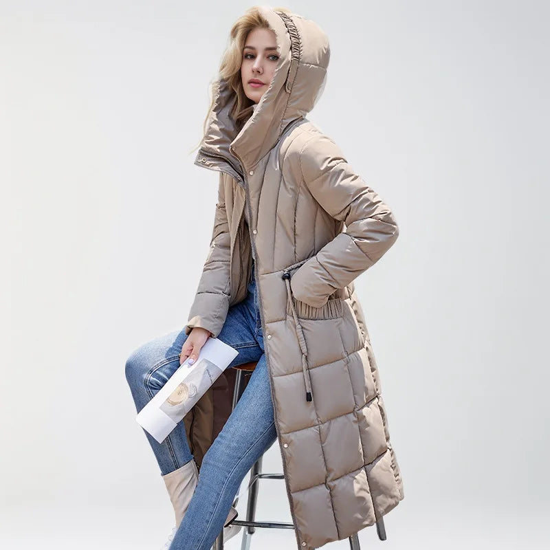 Snow Diva Luxe Long Puffer Coat Quilted Coat Puffer Jacket