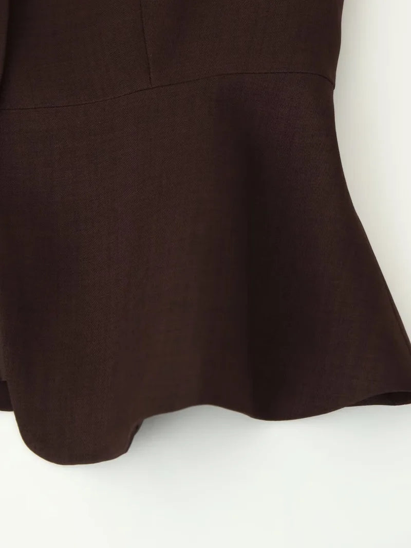 Aveline Tailored Peplum Vest Women | Sleeveless Blazer Vest Top