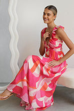 Load image into Gallery viewer,  Sexy Sling floral print Island Dress Beach Dress, summer floral maxi sundress, floral maxi dress, flowy maxi dress, long maxi dress, ruffle maxi dress, maxi sundress, flowy maxi sundress, boho maxi dress, Floral maxi dress Australia, Floral dress for summer AU.