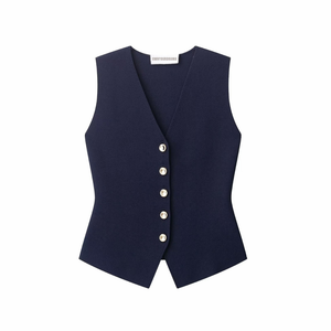 slim fit vest, minimalist vest women, gold button vest, women’s vest fashion, chic layering office outfit vest, power dressing vest women, vest with gold buttons women.