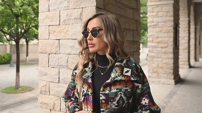 Women's Shacket,Womens Short Coat, Blazer Jacket, women's sweater coat, Shacket Jacket,  Modern Blazer, womens Aztec Print Jacket, Womens Sweater jacket, womens winter sweater jacket. 