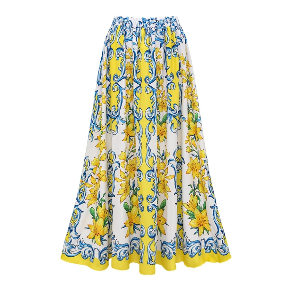 Capri Boho Print One Piece Swimsuit With Skirt Cover Up Set-Women Resort Wear Beach Outfit