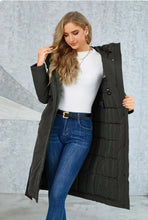 Load image into Gallery viewer, womens down jacket, parka for women, duck down coat, parka coat, belted coat, duck down jacket womens,  womens down coats and jackets duck down jacket, hooded parka jacket, hooded down jacket, down coat, winter coats women, long line coat, womens dressy winter coats, womens outdoor coat, womens long parka coat.