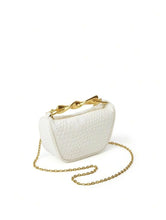 Load image into Gallery viewer, raffia sling bag, bucket sling bag, pu leather woven buck bag, pu leather woven texture sling purse.