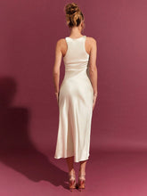 Load image into Gallery viewer, ivory satin dress