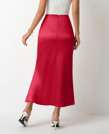 satin midi work wear skirt