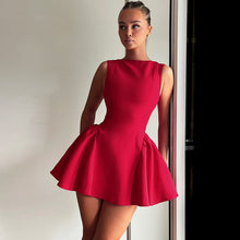 Load image into Gallery viewer, sexy fit and flare cocktail dress for sale, elegant mini dress, Buy red mini dress for women online, Pleated Mini Dress, Fit and Flare Dress, Corset, Classy Party Dress, Pleated skirt dress, Classy Dress, Date Night Dress, Short prom dresses for women with a flattering fit Luxury evening dress with flared hem.