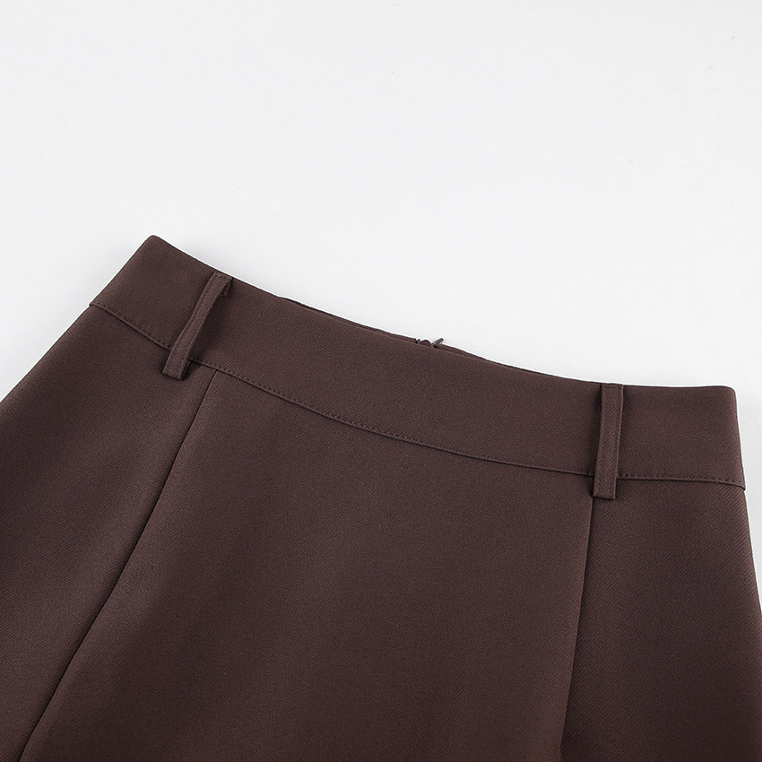 Berlin High Waisted Tailored Midi Skirt with Lace panel | High Slit Pencil Midi Skirt
