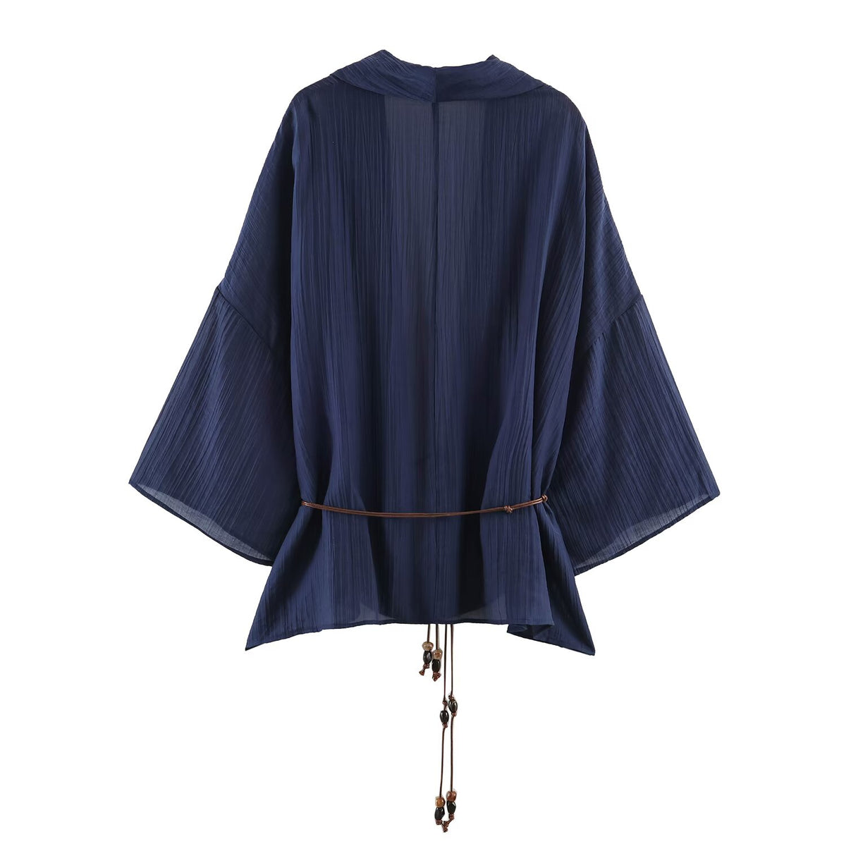 Alvira Navy Pleated Wrap-Front Co-Ords