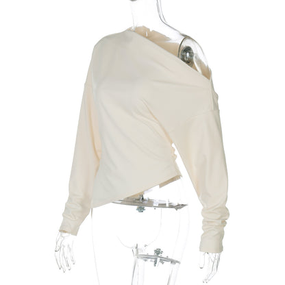 Women’s Classy Off-Shoulder Asymmetrical Top | Going out cutout top-Chic Autumn Style
