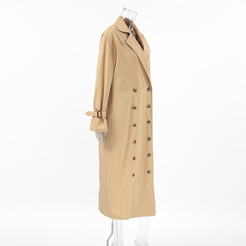tortoiseshell button trench coat women