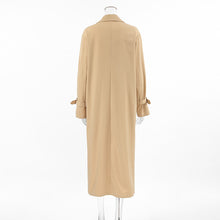 Load image into Gallery viewer, Classic Beige Double-Breasted Trench Coat for Women | Longline Coat | Quiet Luxury Fall Layering Coat
