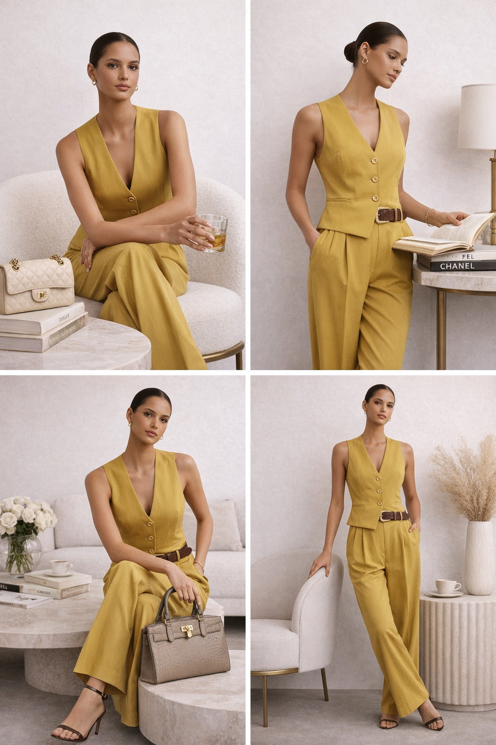 belted trouser set, vest and pants set, two piece pants set, two piece trouser set, tailored coord set, office coord set, vest trouser coord, wide leg coord set, wide leg set transitional weather, affordable vest pants set under $100, two piece pantsuit, sleeveless vest outfit.