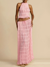 Load image into Gallery viewer, pink two piece set, Two Piece skirt set, crop top and skirt set, two piece set, coord set, Two piece Maxi Dress, Coord Sets, Maxi Skirt outfit set, skirt coord set, 2 piece sets, Coord set dress, ladies coords, matching sets women, coord set women, 2 piece outfits for women, two piece dress.