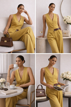 Load image into Gallery viewer, fancy pantsuit, womens two piece outfit set, dressy pantsuit, vest and pants set, Waistcoat women suit, vest set, two piece pants set casual, vest and pants set womens, two piece pants set, work clothes for women, womens pant suit, fancy pant suit, female waistcoat and pants, chic business attire, Trouser Suit, co ord sets, trouser pant suit,  wedding pantsuits, womens pantsuit, Co ord sets, work clothes for women.