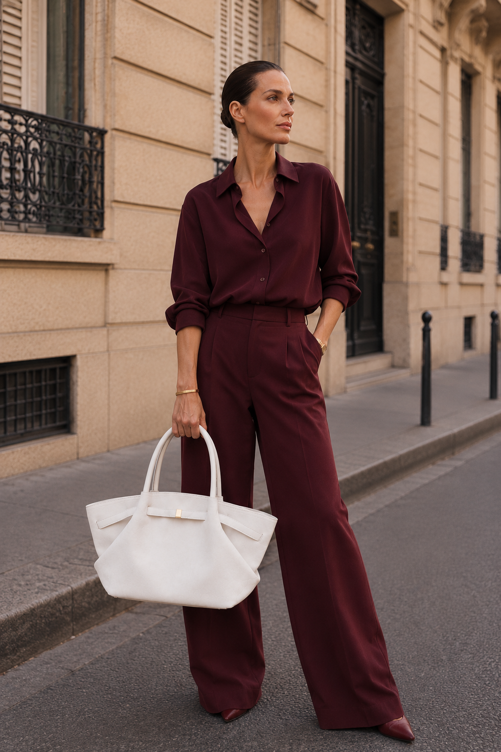 Designer inspired tote bag with a relaxed minimalist tote bag women silhouette, soft faux suede construction, gold hardware accents, and roomy interior for an elegant weekend brunch tote bag.