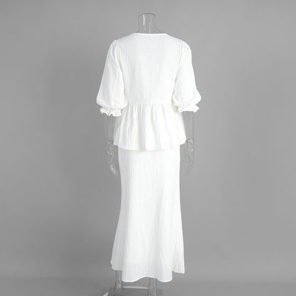 Amalfi Two Piece Skirt Set Women - Elegant Cotton Co-Ord Set