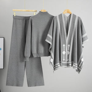 Cozy knitwear outfits, knit sets for curvy women, casual knitwear outfit, women's knit set, cozy knitwear set, wide leg knit pants, affordable knitwear sets under $150.