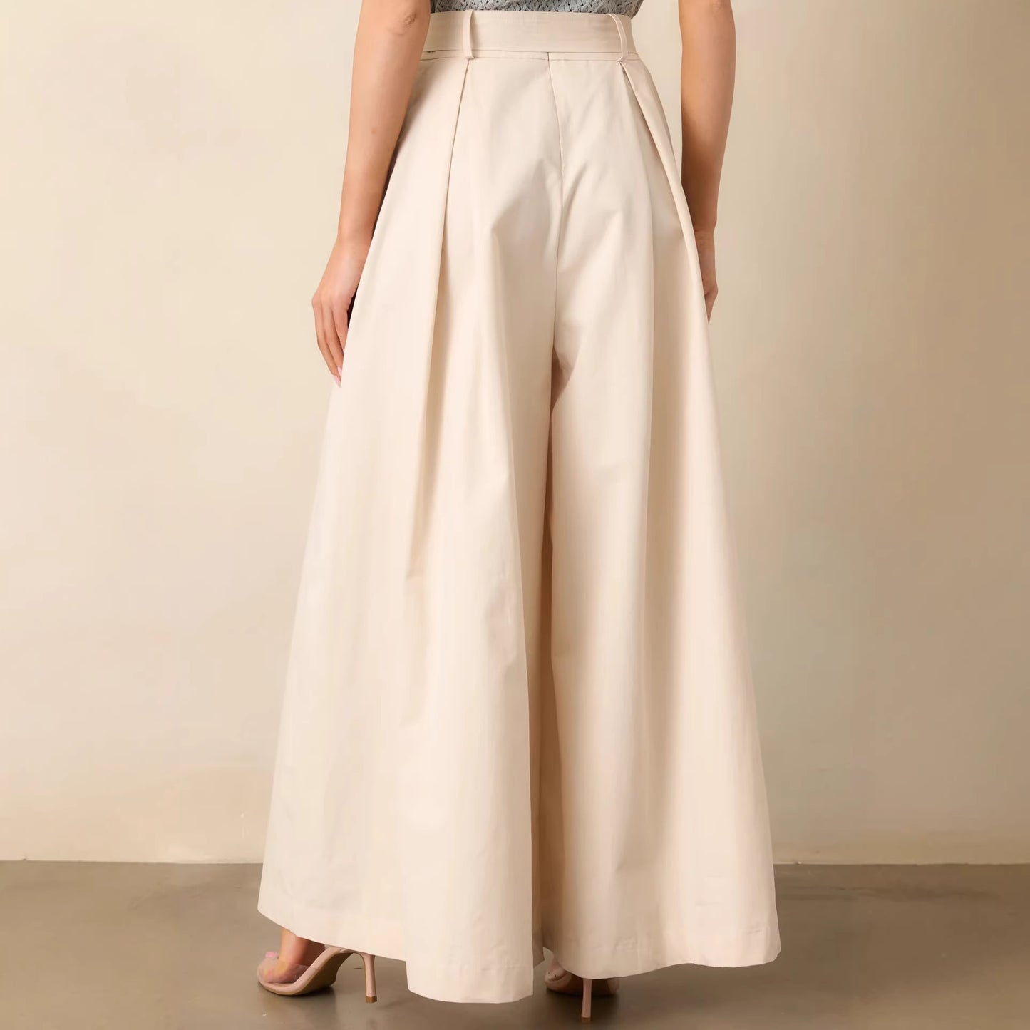 Wide leg pants with belt women, soft structured texture with pleated front and high waist design, full length relaxed silhouette, elegant wide leg trousers outfit women, ideal for date night looks