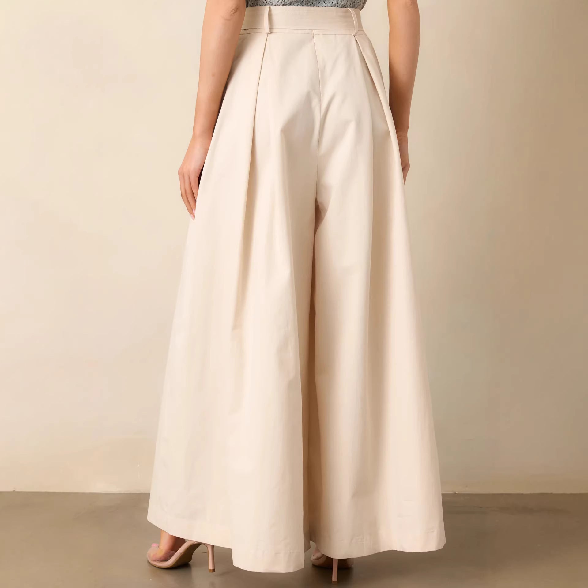 Wide leg pants with belt women, soft structured texture with pleated front and high waist design, full length relaxed silhouette, elegant wide leg trousers outfit women, ideal for date night looks