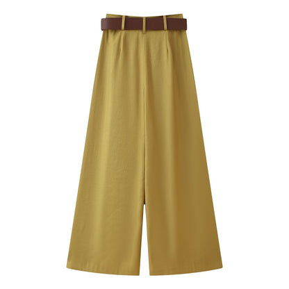 Aubrey Mustard Fancy pantsuit Tailored Vest and Pants Set | Wide Leg Coord Set