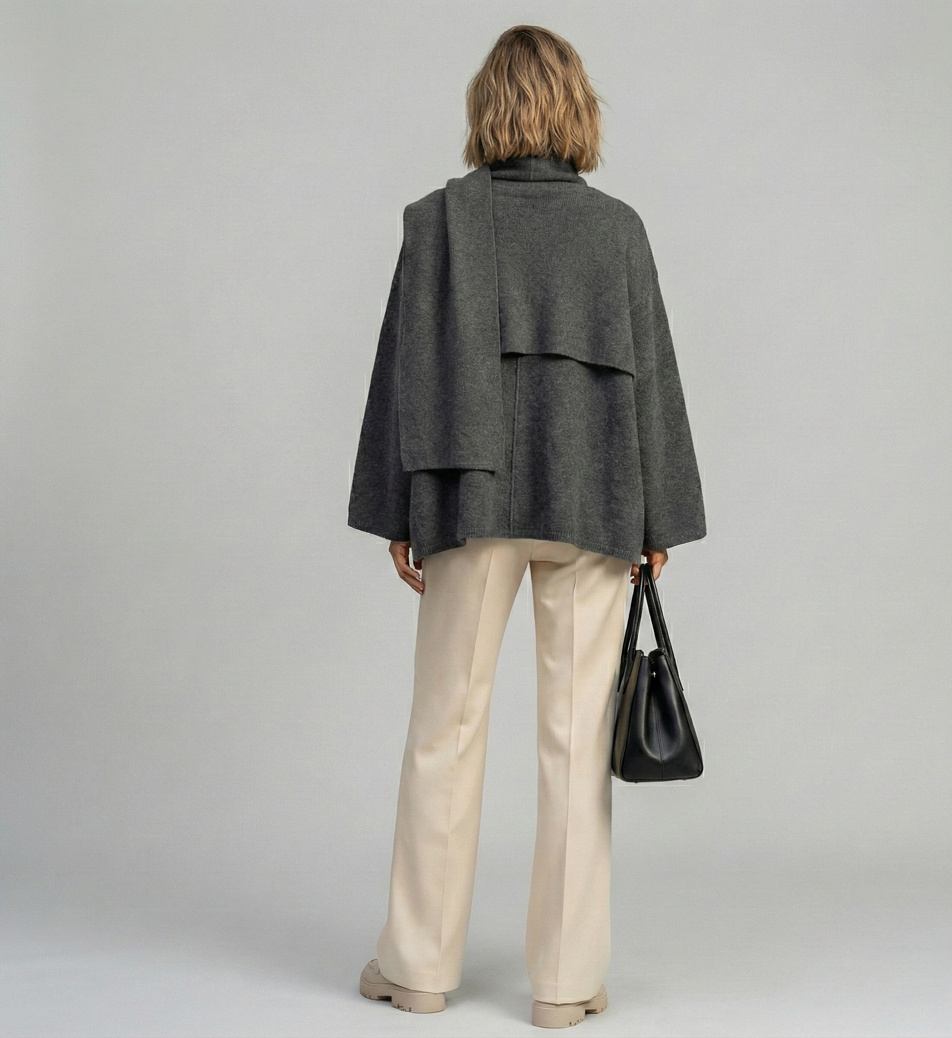 shawl collar coat women, grey wool coat women, winter coat with scarf women, oversized wool coat women, wool coat with scarf, shawl collar wool coat, draped scarf coat women, winter coat with scarf women.