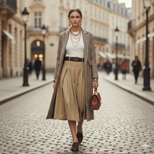 Load image into Gallery viewer, pleated skirt midi dress women, office to evening midi dress, sleeveless midi dress for women, business casual midi dress, work wear midi dress, pleated belted midi dress, sophisticated midi dress for work.