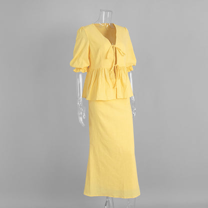 Amalfi Two Piece Skirt Set Women - Elegant Cotton Co-Ord Set