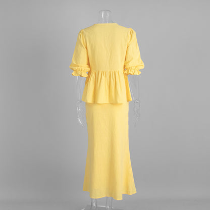 Amalfi Two Piece Skirt Set Women - Elegant Cotton Co-Ord Set