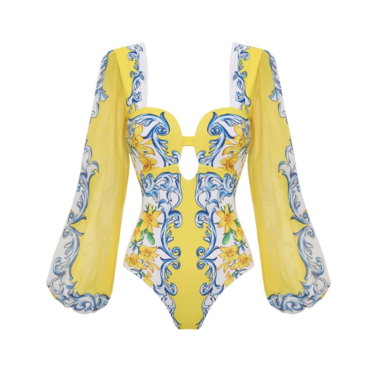 Capri Boho Print One Piece Swimsuit With Skirt Cover Up Set-Women Resort Wear Beach Outfit