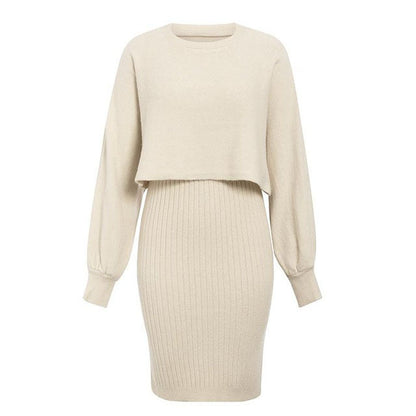 Knitted Sweater Dress, Two Piece Sweater Dress Set, Crop Pullover, Co-ord for women, Two-Piece Outfit Set, light pink sweater dress, Two piece Sweater Dress, Knitted Co-ord Set,  bodycon sweater dress.