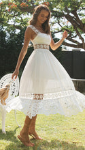 Load image into Gallery viewer, Spring Summer Women Clothing Long  Lace Stitching Big Swing Dress