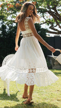 Load image into Gallery viewer, Spring Summer Women Clothing Long  Lace Stitching Big Swing Dress