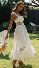 Load image into Gallery viewer, Spring Summer Women Clothing Long  Lace Stitching Big Swing Dress