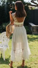 Load image into Gallery viewer, Spring Summer Women Clothing Long  Lace Stitching Big Swing Dress