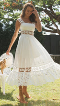 Load image into Gallery viewer, Spring Summer Women Clothing Long  Lace Stitching Big Swing Dress