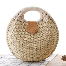 Load image into Gallery viewer, Rattan Bags, Wicker purse, shell bag, straw beach bag, beach bags, wicker bag, beach straw bag, crochet bags, Crossbody purse for evening, small shoulder bag for women, rattan bag, beige rattan bag