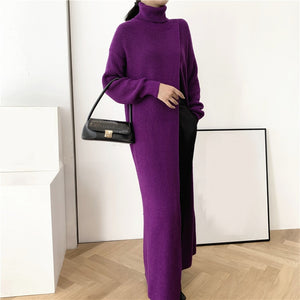 Pullover Jacket, purple Turtleneck pullover