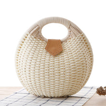 Load image into Gallery viewer, Rattan Bags, Wicker purse, shell bag, straw beach bag, beach bags, wicker bag, beach straw bag, crochet bags, rattan bag, white rattan bag, white beach bag,  clutch handbags, quirky bags, fun bags, unique bags.