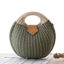 Load image into Gallery viewer, Rattan Bags, Wicker purse, shell bag, straw beach bag, beach bags, wicker bag, beach straw bag, crochet bags, Crossbody purse for evening, small shoulder bag for women, rattan bag, pastel green rattan bag, crossbody purse for women.