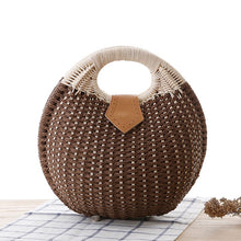 Load image into Gallery viewer, Rattan Bags, Wicker purse, shell bag, straw beach bag, beach bags, wicker bag, beach straw bag, crochet bags, rattan bag, brown rattan bag, brown beach bag, clutch handbags, quirky bags, fun bags, unique bags.